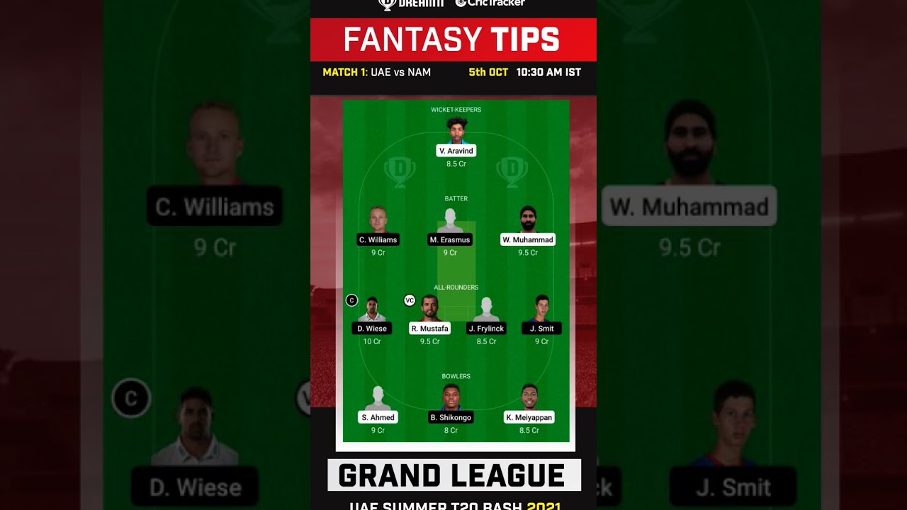 FANTASY TIPS Match UAE vs NAM #####£