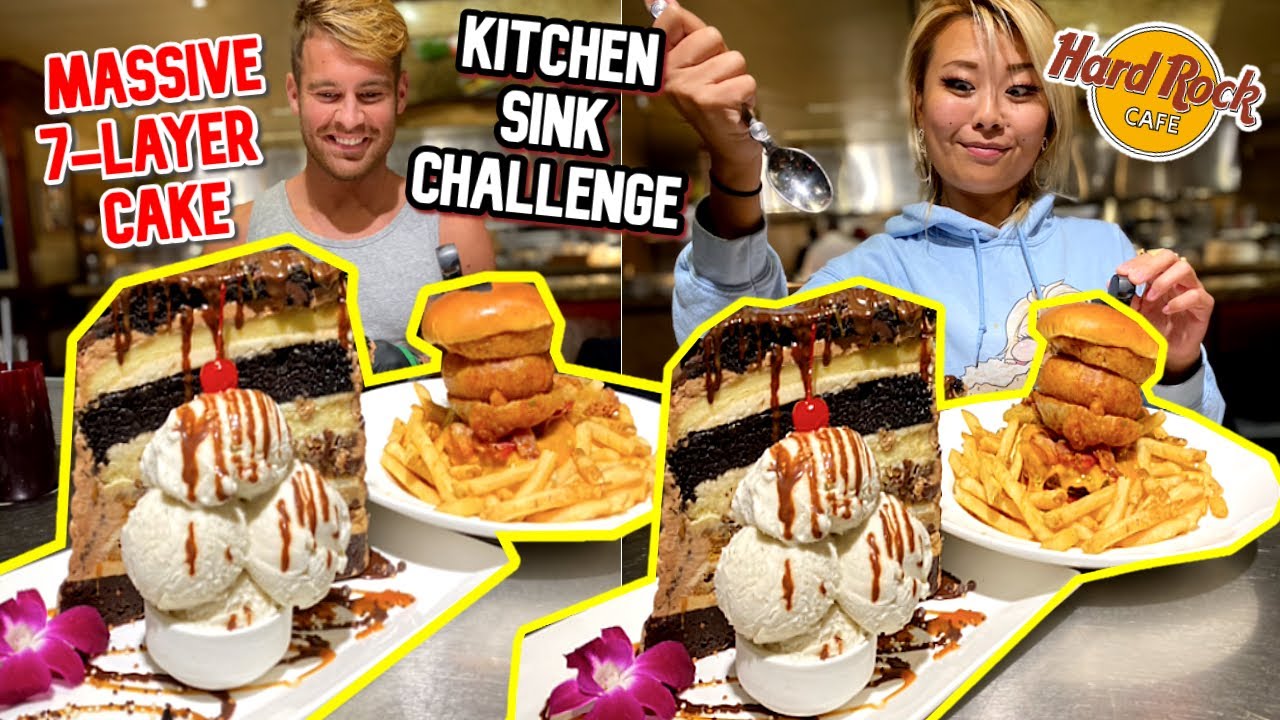 MASSIVE 7LAYER CAKE!! Hard Rock Hotel’s Kitchen Sink Challenge in