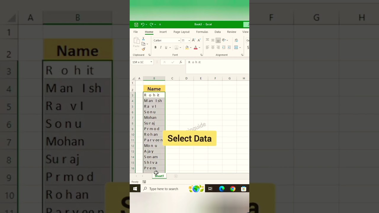 Remove Space from text in excel 