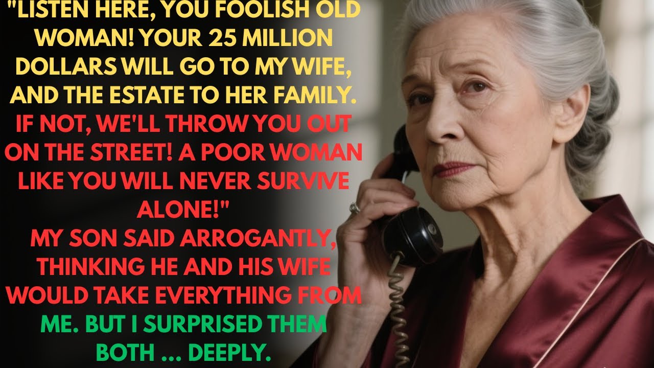 “Listen, Old Woman! Leave Your $25 Million To My Wife —Or Stay Alone,” My Son Said