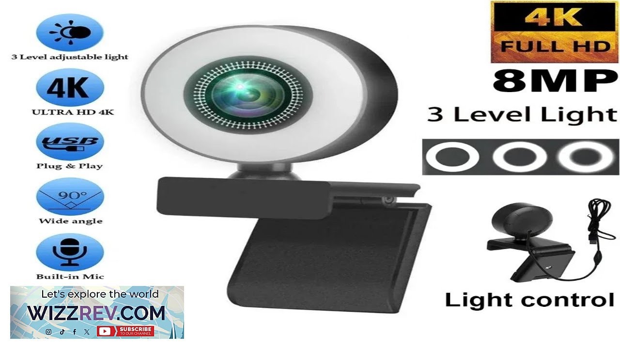 4K 2K 1080P Webcam Light Control Full HD 8MP Webcam PC Laptop