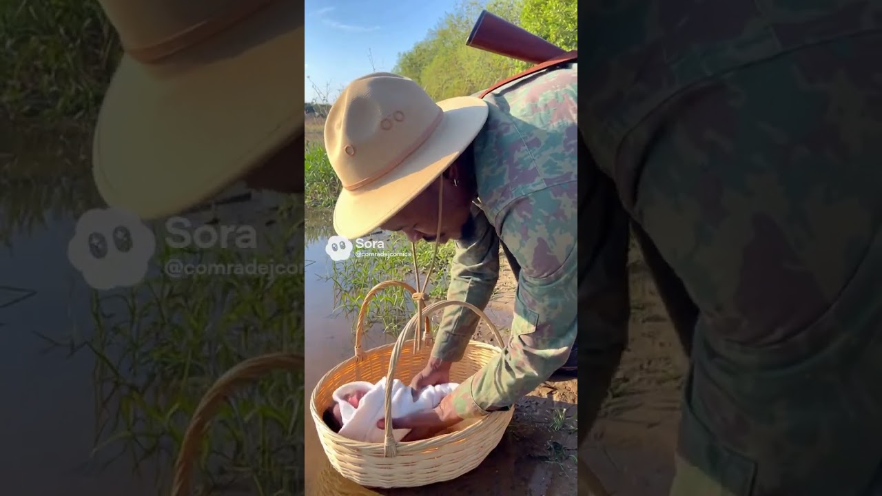 Прекрасный малыш, оставленный на берегу реки 