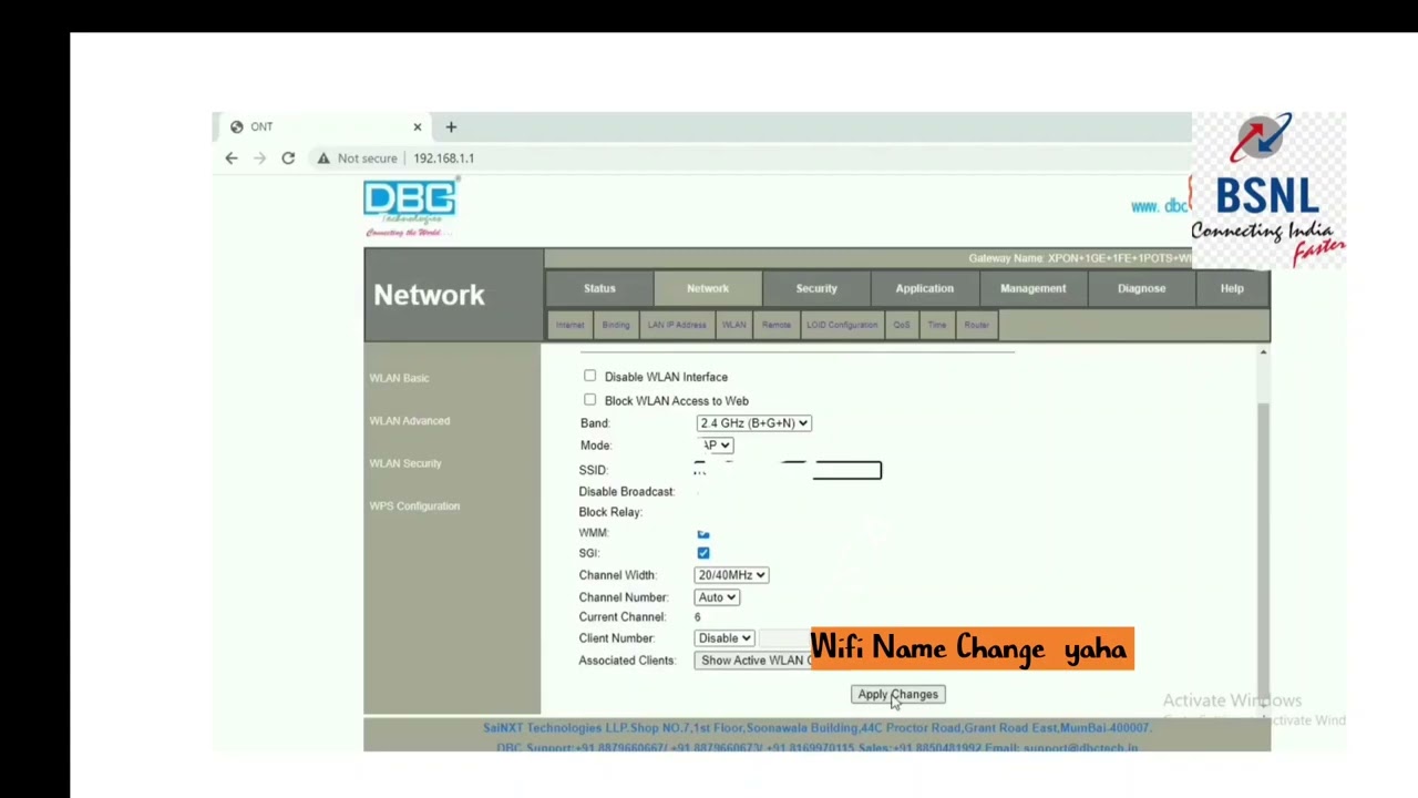 DBC router change WiFi name and password how to change WiFi name and password in Dbc route 1080P
