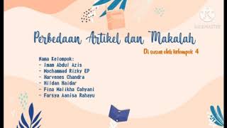 ✨perbedaan artikel dan makalah✨