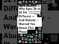 Why Ages 26 to 32 Hit Different — And Nobody Warned You About This Phase #shorts #adultlearning
