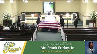 Mr. Frank Friday Jr.- April 17, 2021- Leevy's Funeral Home Livestream