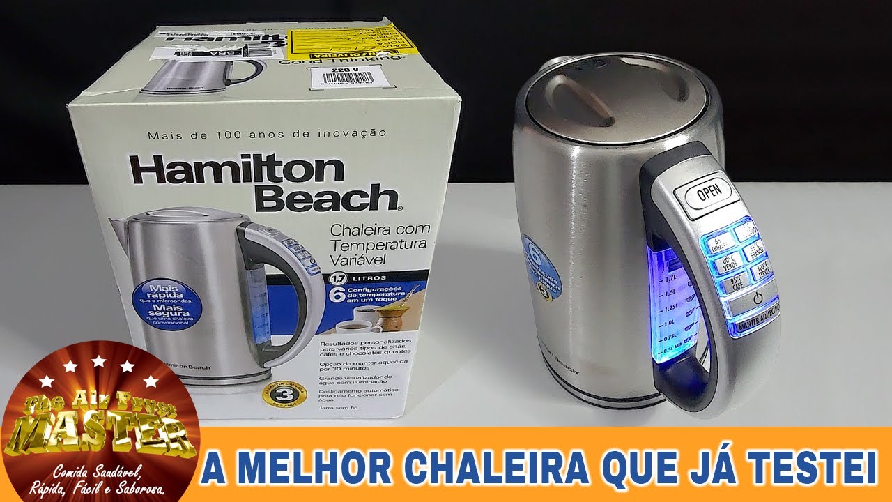 Chaleira Elétrica Hamilton Beach 1,7L Preta Com Vidro 127V