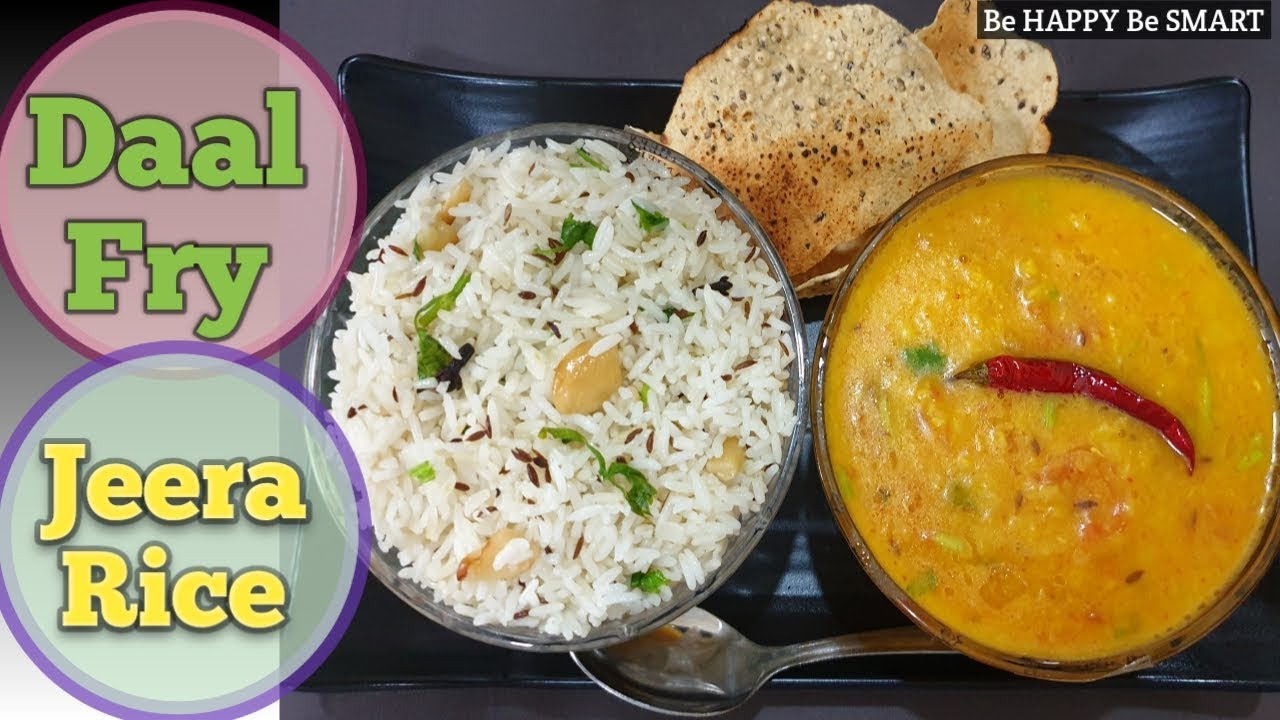 Jeera Rice Without Garlic & Onion Dal fry जीरा चावल और दाल फ्राई