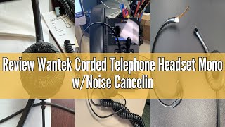 Review Wantek Corded Telephone Headset Mono w/Noise Canceling Mic Compatible with ShoreTel Plantroni