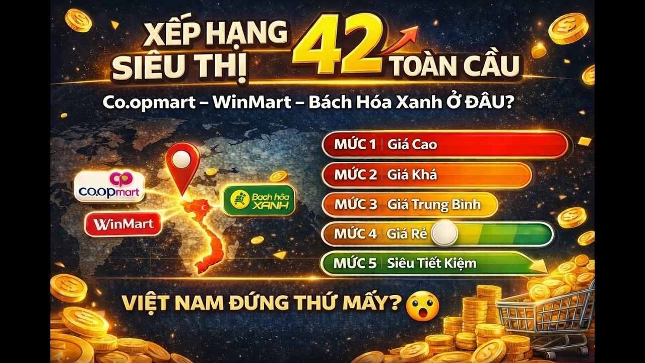 Xếp hạng 42 Siêu thị Toàn cầu: Co.op Mart, WinMart, Bách Hóa Xanh nằm ở đâu?