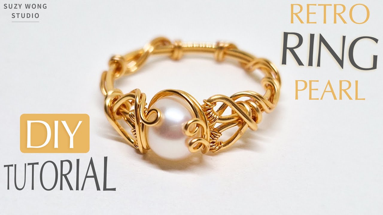 Retro Pearl Wire Wrap Ring Tutorial| Seamless Easy Ring| DIY Ring| DIY Jewelry| How to make