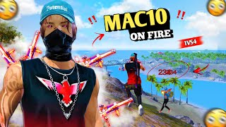 MAC10 ON Fire || free fire 🔥 🎯Solo Dominating in Free Fire Conquer the Map Solo vs Squad 📲