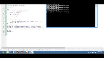conteo de números par e impar en lenguaje c