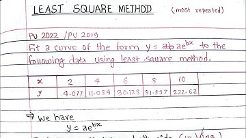 Unit:3 | Curve Fitting | Least Square Method | Numerical Method | Prashant YT | BE Civil | 5th Sem |