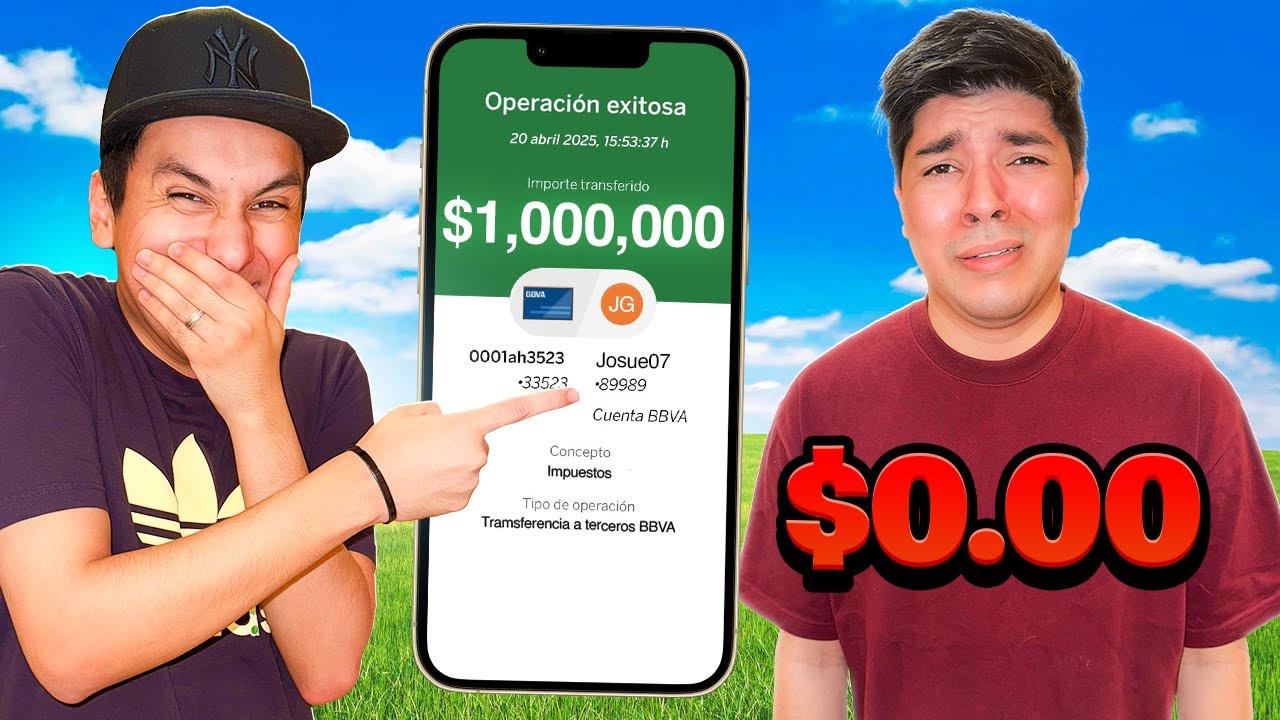 TRANSFERÍ a MI CUENTA 1 MILLÓN DE PESOS del DINERO de MI AMIGO VALDO... *BROMA PESADA*