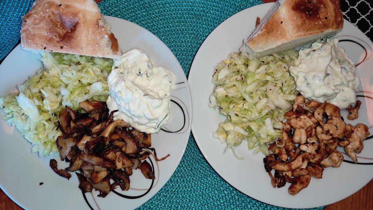 ⭐Gyros auf Zwei Arten mit Krautsalat, Tzatziki und Fladenbrot⭐ - YouTube