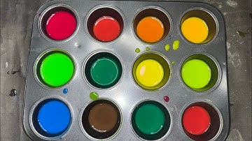 Mixing Red, Blue & Yellow to Create Every Color | Ultimate Satisfying Paint Mixing ASMR