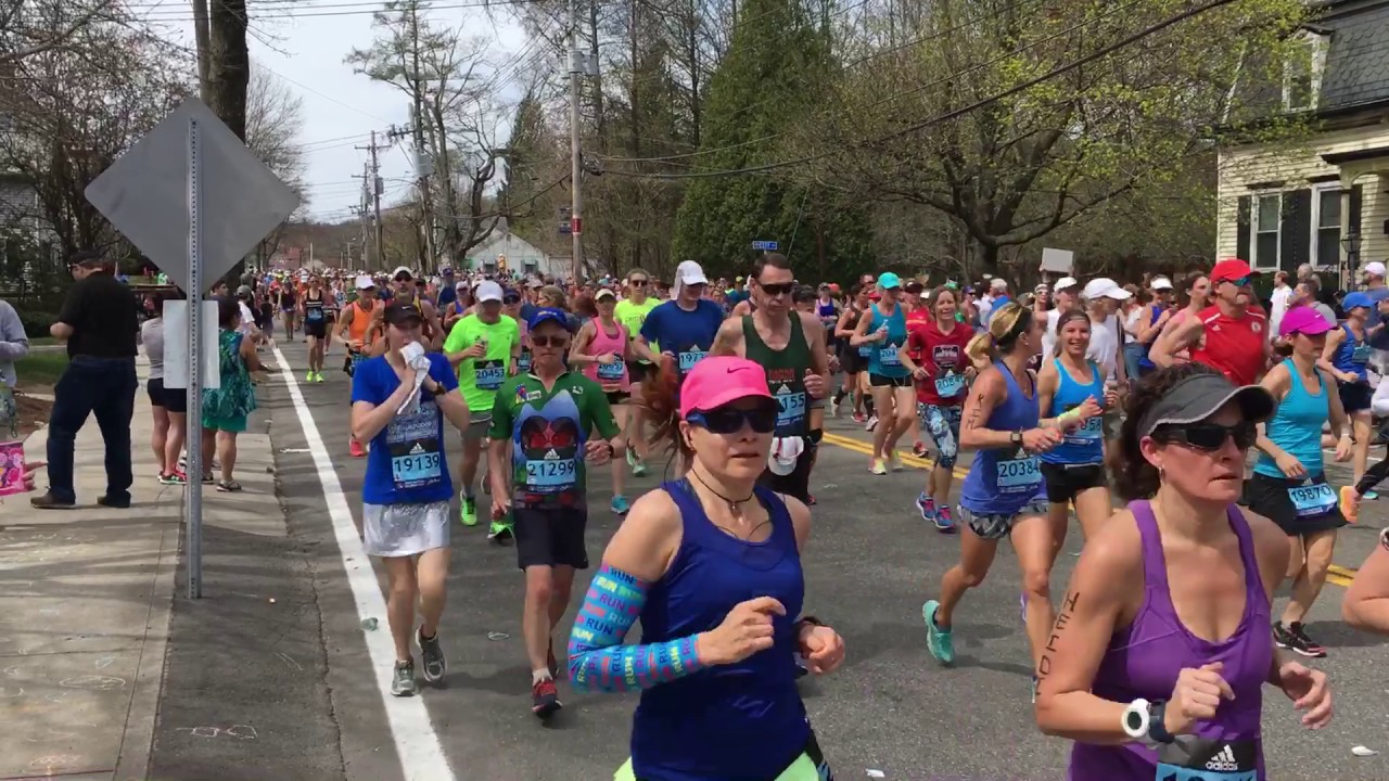 2017 Boston Marathon spectator video YouTube