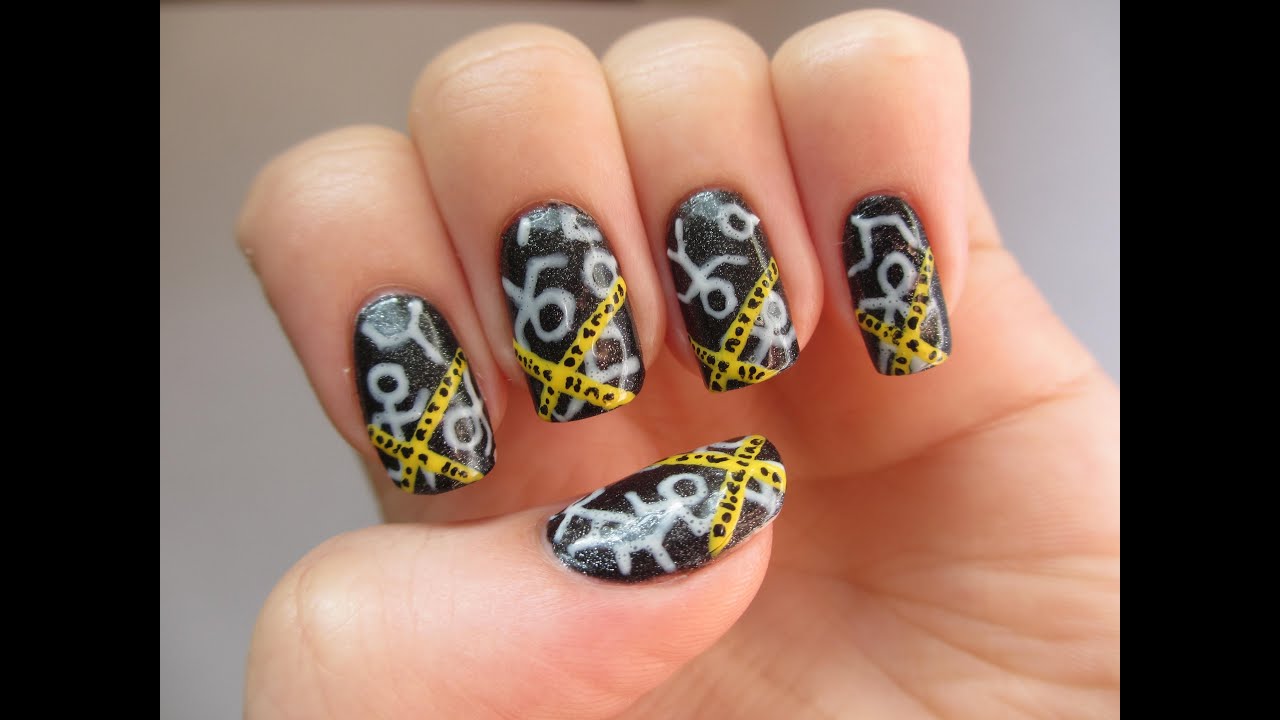 Crime Scene Nail Art Tutorial - YouTube
