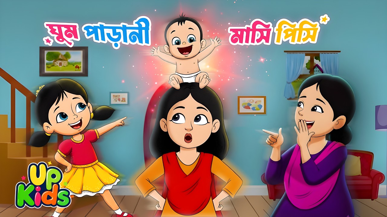ঘুম পাড়ানী মাসি পিসি | Ghum Parani Mashi Pishi | Bengali Rhymes for Kids | Bangla cartoon | Upkids