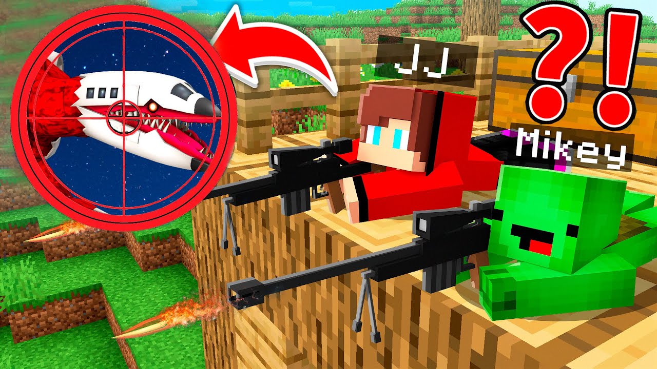 Why JJ and Mikey Hunting on Infected Sky in Minecraft ?! - Maizen