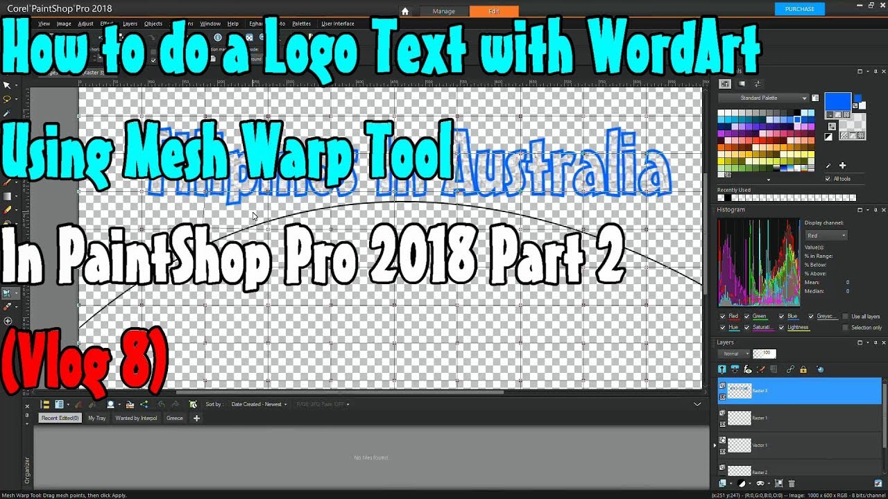 How to do a Logo Text with WordArt Using Mesh Warp Tool in Pro 2018 Part 2 (Vlog 8