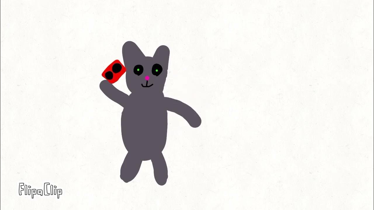 Серый кот с магнитофоном машет лапой - YouTube