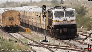 Green Signal Exchange and Beautiful Crossing of Train  04887 RKSH BME  vs 04708 Ranakpur Express