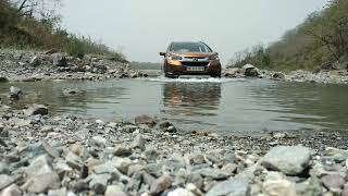 Honda WRV offroad inside Rajaji National Park.