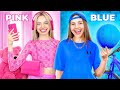 Pink Vs Blue Challenge! Good &amp; Bad Students’ Battle at School