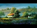 Spring Landscape Oil Painting Bluebonnet Flowers By Yasser Fayad