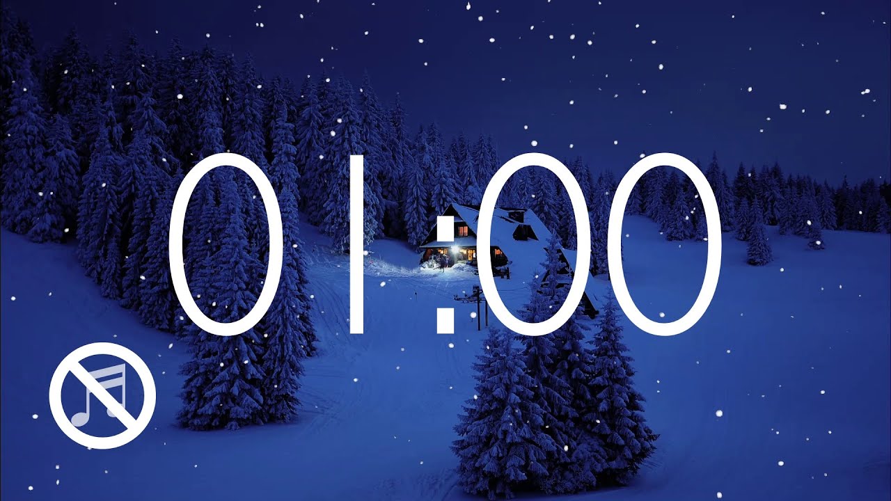 1 Minute Timer Winter Themed with Alarm no Music YouTube