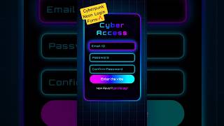 #short #viralshorts Futuristic Cyber Access Form Crazy Glow #frontend #coding #python