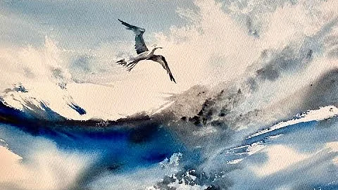How To Paint A Beautiful Loose Watercolour Seascape, how to lift out sea spray wet in wet watercolor