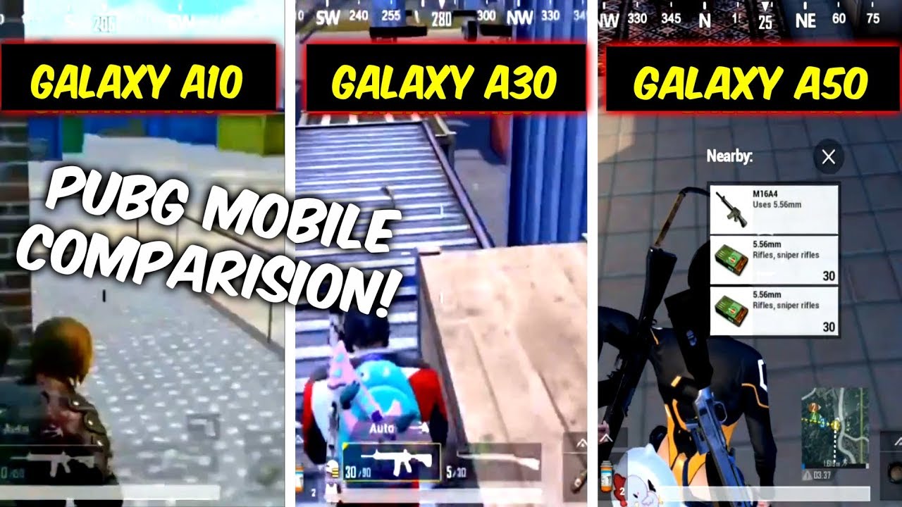 PUBG Mobile - Samsung Galaxy A10 vs Galaxy A30 vs Galaxy A50 Comparision and Performance test!