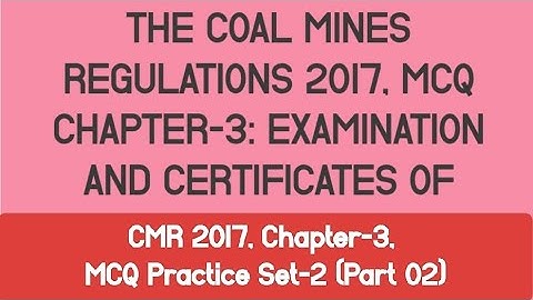 CMR 2017 Chapter-3 | MCQ Practice Set-2 | (Part 02) |  Mining Surveyor Vishal |DGMS Exam Preparation