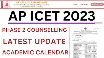 AP ICET 2023 PHASE 2 COUNSELLING UPDATE | MBA & MCA ACADEMIC CALENDAR RELEASED