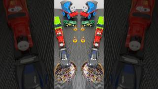Tayo pushing McQueen Thomas and Black Cars #jcb #jcbcjb #tayo #cars #mcqueen #mater #thomas