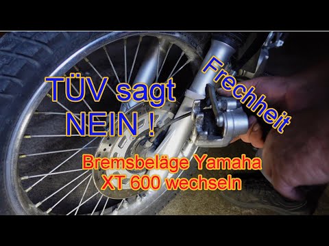 Tüv sagt NEIN ? Bremsbeläge verschlisssen? Yamaha XT600 Bremsbeläge wechseln.