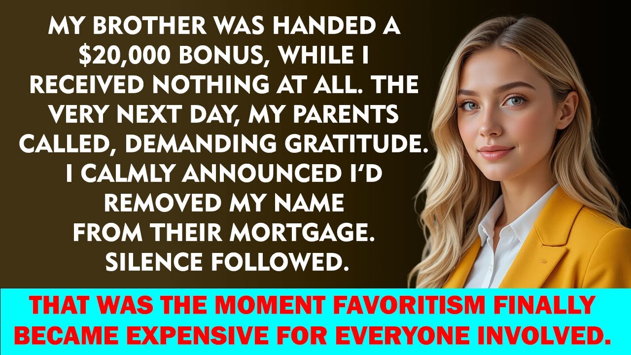 My Brother Got a $20,000 Bonus While I Got Nothing—Then My Parents Begged Me Back
