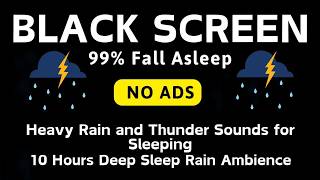 🔴 Heavy Rain and Thunder Sounds for Sleeping  🌧 Black Screen | No Ads 🌧 Pure Relaxation Sounds