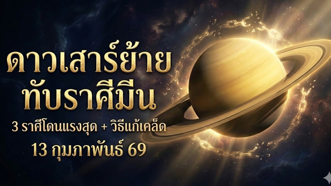 ดาวเสาร์ย้ายทับราศีมีน 13 ก.พ. 2569 — 3 ราศีโดนแรงสุด + วิธีแก้เคล็ดชีวิต
