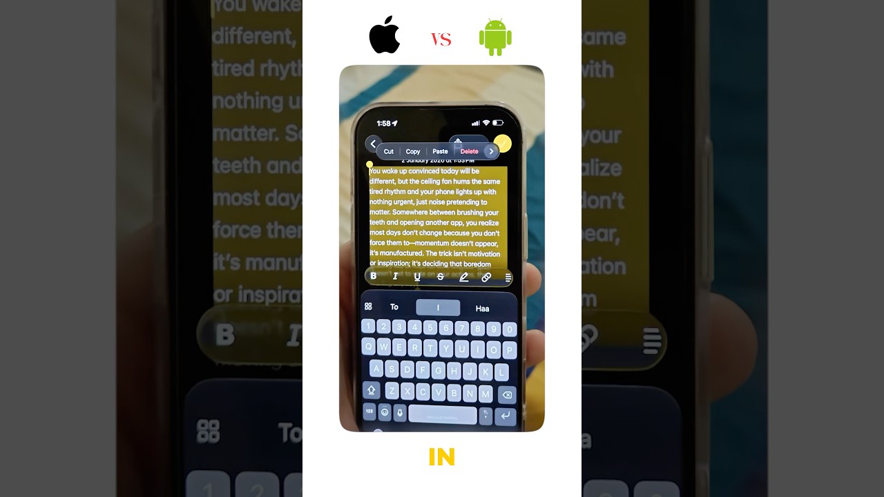 Android vs iPhone small feature, big difference. 