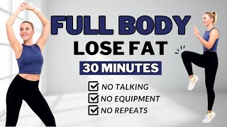 🔥30 Min Full Body Fat Burn HIIT (NO REPEATS)🔥Core, Arms, Back, Thighs & Cardio🔥ALL STANDING🔥