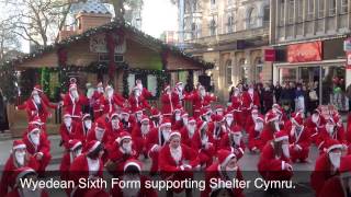 Wyedean sixth form Santa flash mob