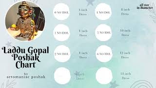 laddu gopal ji dress size chart