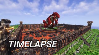 Minecraft Groudon Lava Fortress Build Timelapse