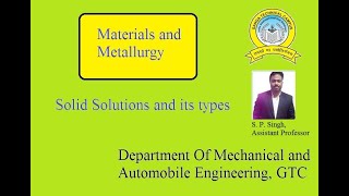 Solid Solutions Part 1, Materials and Metallurgy