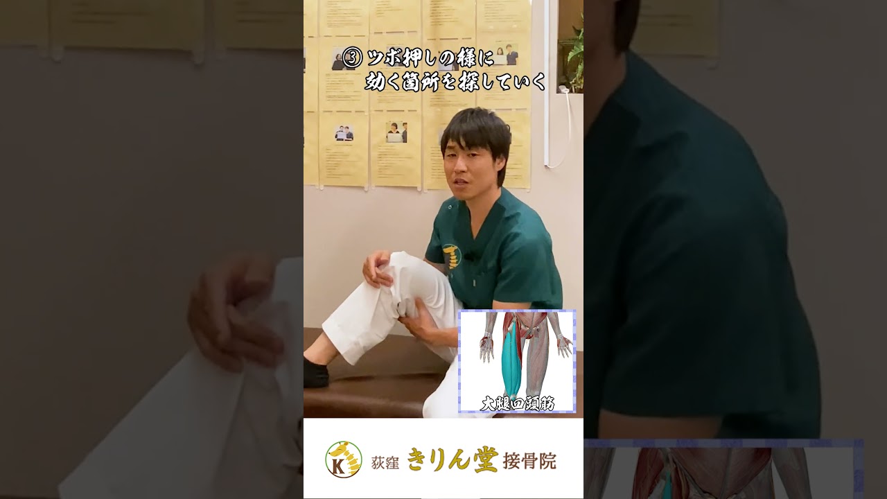 【ひざの痛み】瞬間５秒のマッサージで治す！長内転筋はがし#shorts