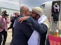 لحظة وصول الابطال محمد محمد عبدالله صالح وعفاش طارق صالح محمد عبدالله صالح 